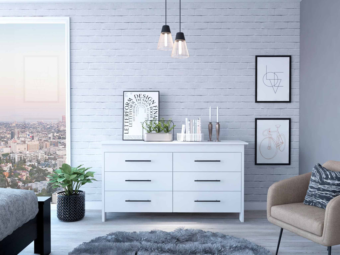 Southington 6-Drawer Dresser | White - Default - dresser