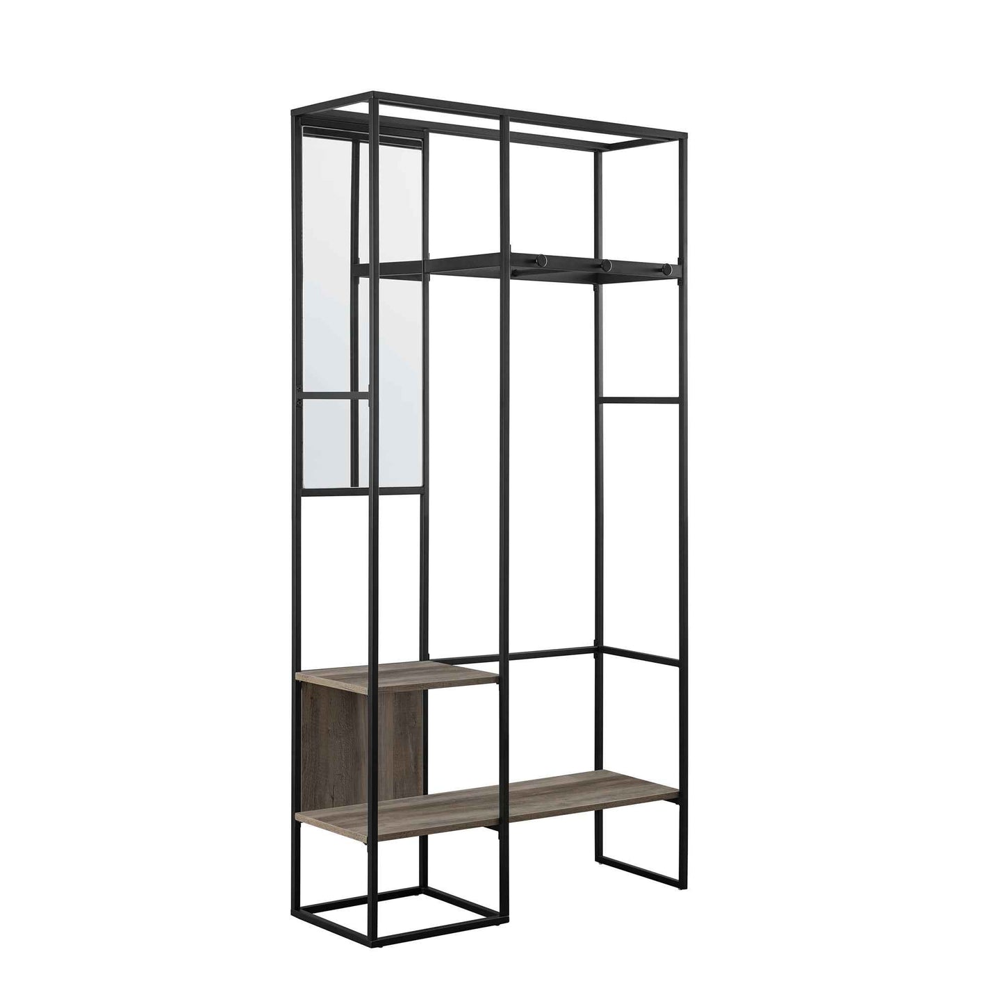 Felok Modern Hall Tree | Grey - - black coat rack grey metal wood