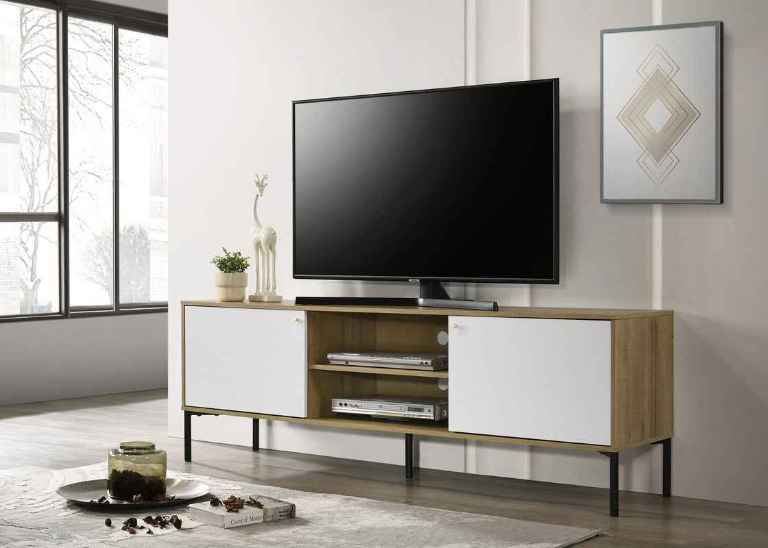 Burke 2-Door TV Cabinet | White & Oak - Default - tv console