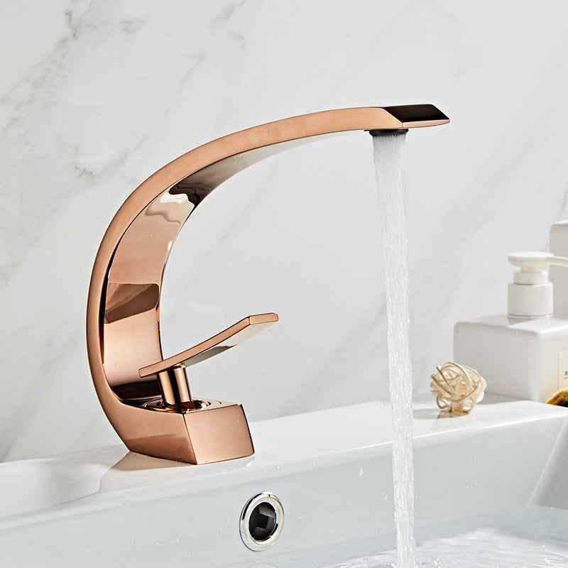 Seriflo Single-Handle Bathroom Faucet - Rose Gold - rose gold single handle