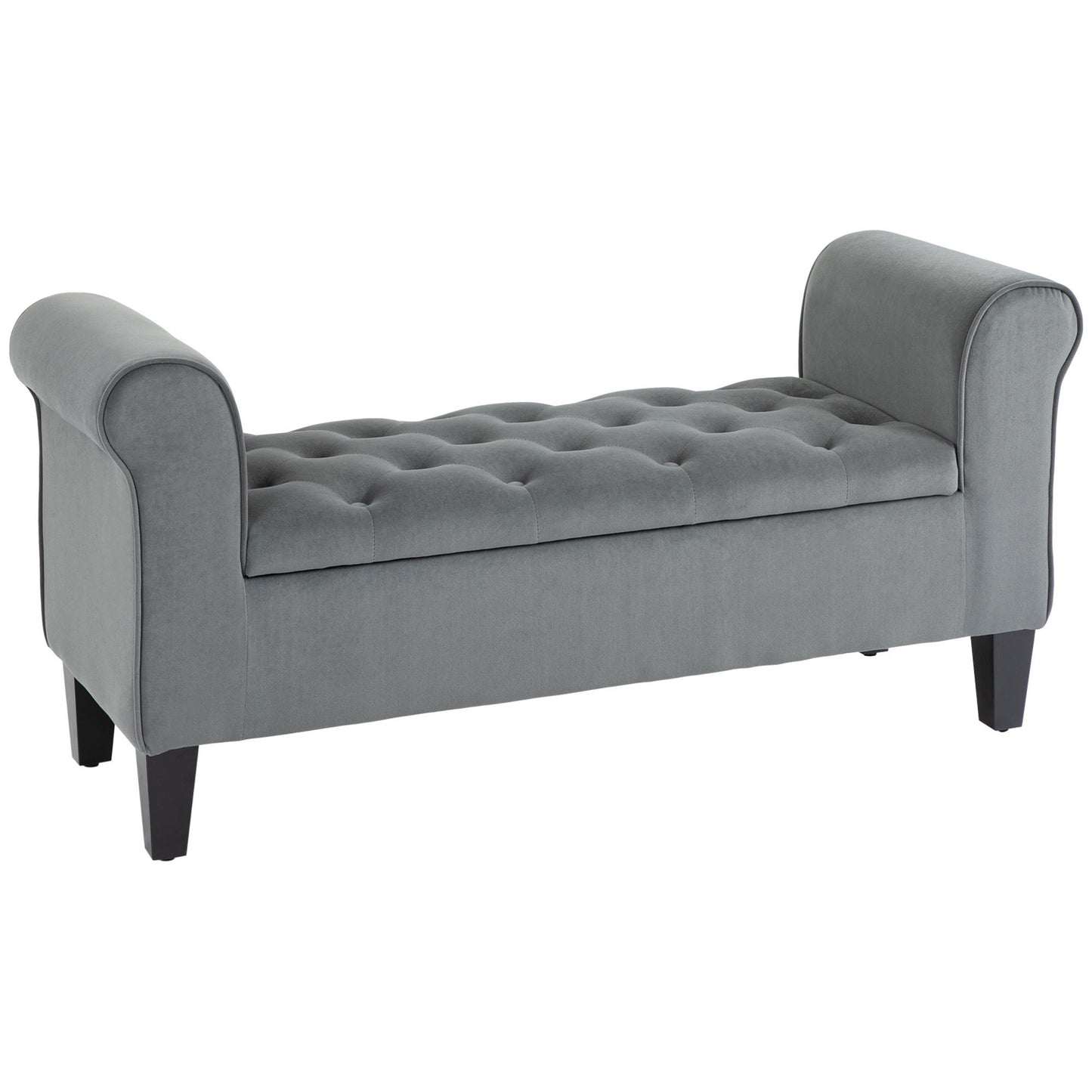 Rinehe Ottoman Storage Bench | Grey - Default - bench