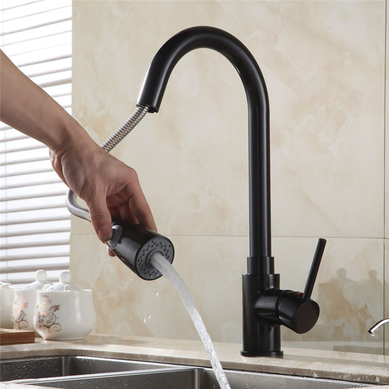 Ventosa Pull-Down Kitchen Faucet - - black brushed silver chrome silver pull down silver