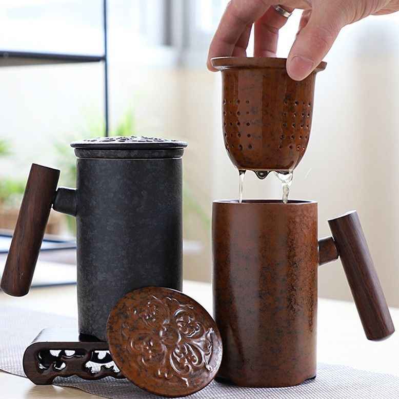 Ceramic Tea Cup With Filter - - ceramic tea pot