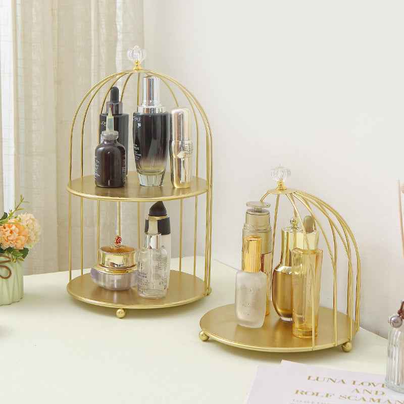 Art Cosmetic Iron Rack - - gold Rack Rail Shelf