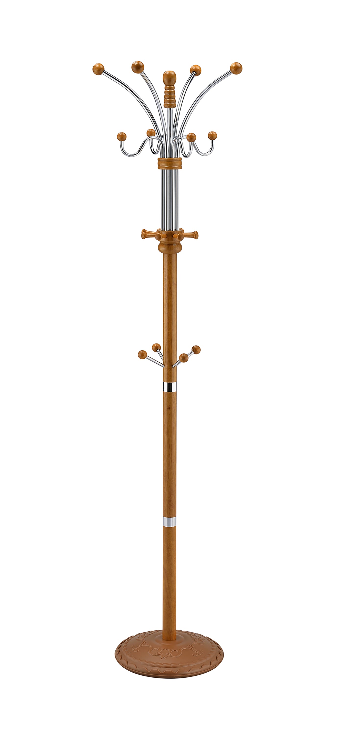 Yasev 73" Coat Rack | Oak - - brown coat rack metal oak wood