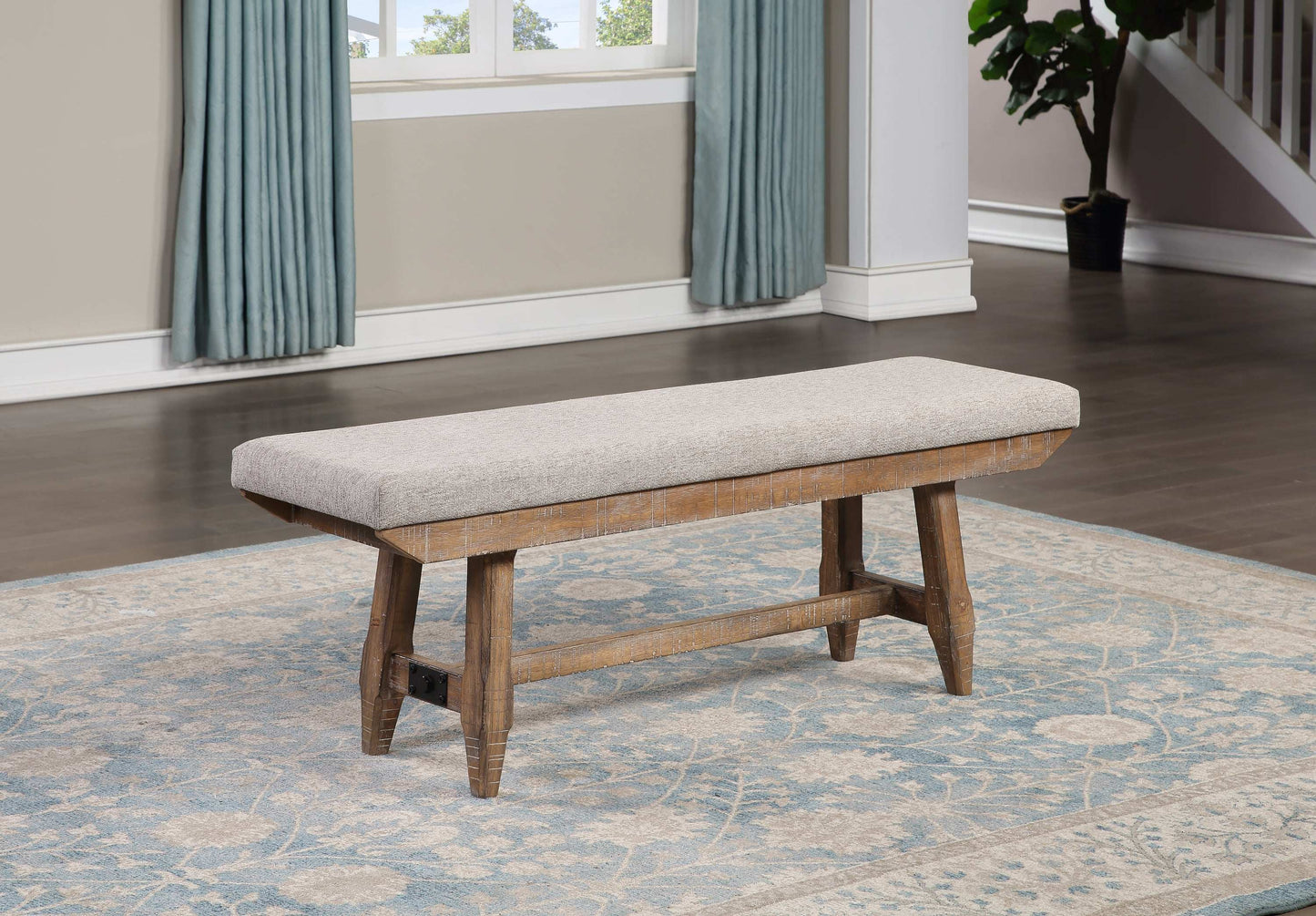 Rodere Rustic Bench | Beige & Brown - Default - beige bench brown