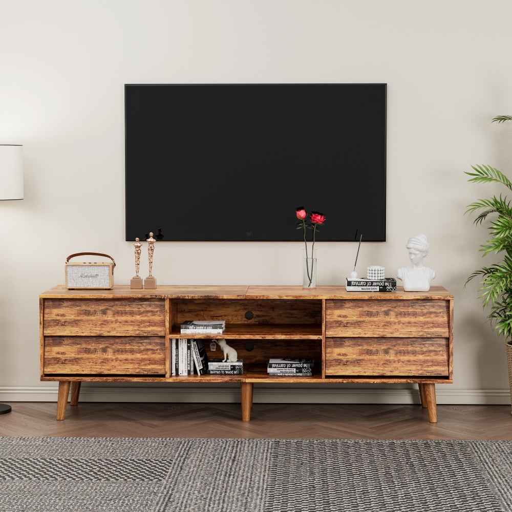Florati Vintage TV Cabinet | Distressed Brown - Default - tv console
