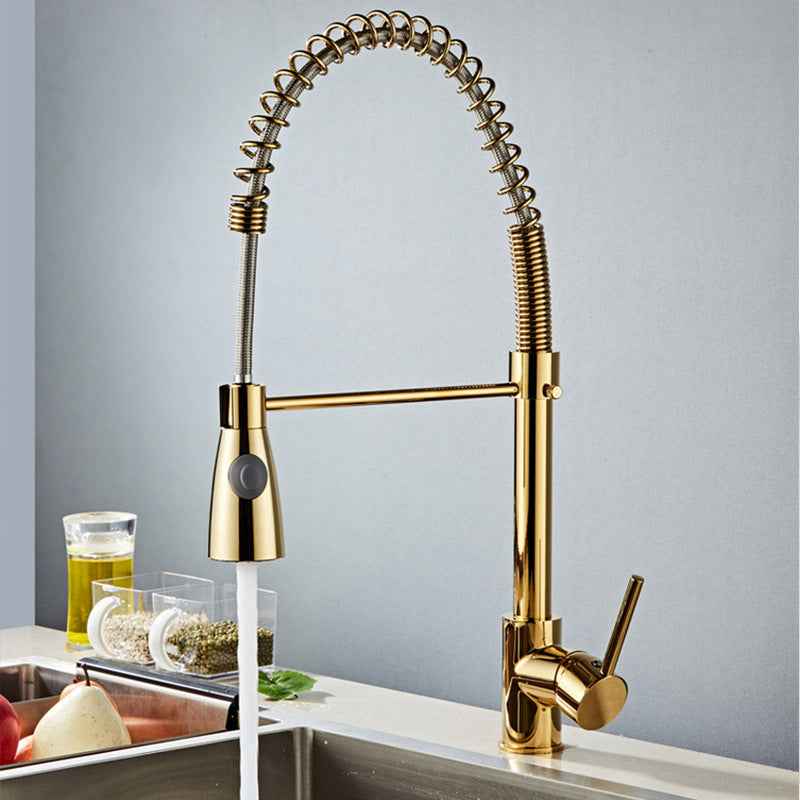 Foco Single-Handle Kitchen Faucet - Gold - chrome silver gold silver single handle