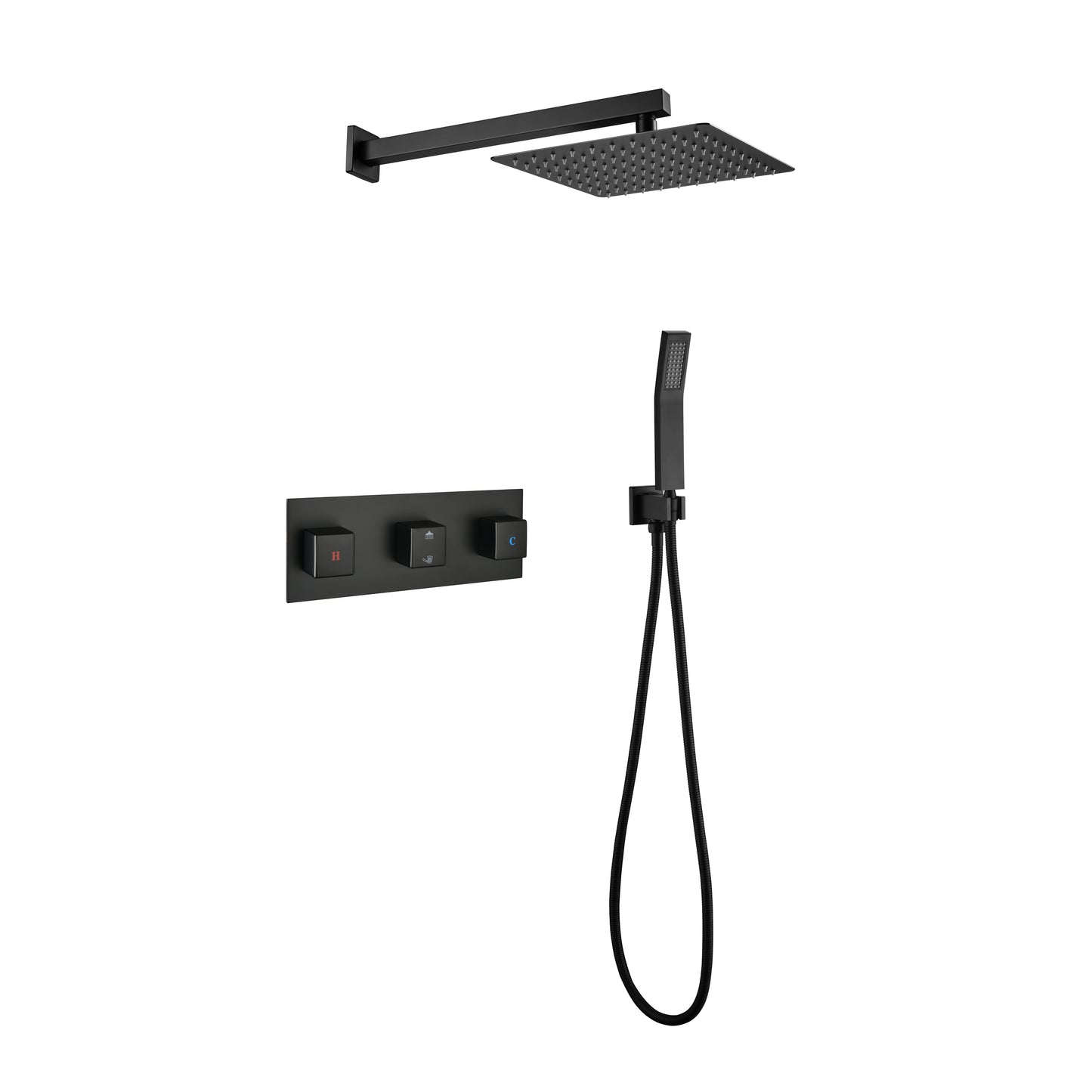 Remoris Rainfall Shower Set | Black - Default - shower sets
