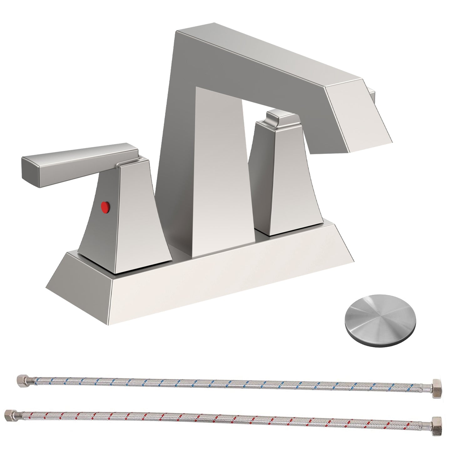 Motius Centerset Bathroom Faucet | Brushed Silver - Default - bathroom faucets