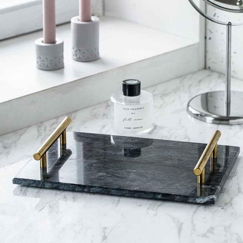 Ceramic Four-Piece Bathroom Kit - Default Title - black Ceramic grey Hand Wash Marble
