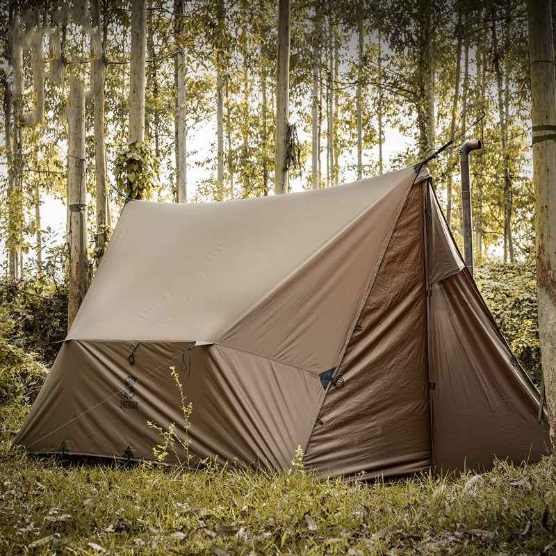 All-Season With Chimney Cut & Hammock Tent - Brown - Tent