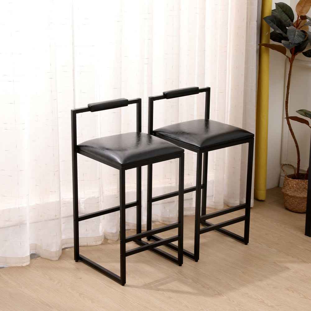 Goburi Modern Bar Stools | Set of 2 | Black - Default - bar stools