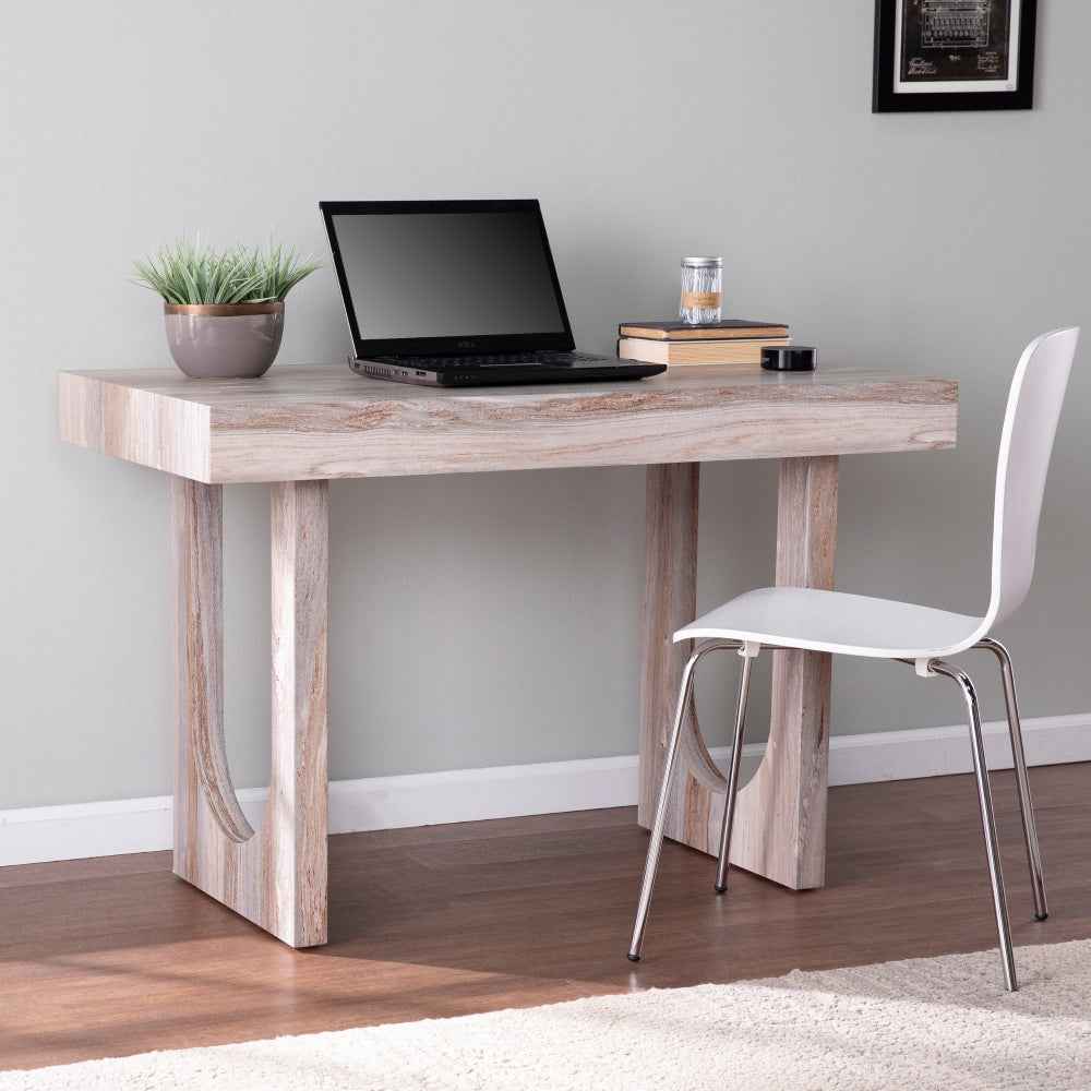 Chadkirk Writing Desk | Faux Marble Brown - - brown desk light brown office