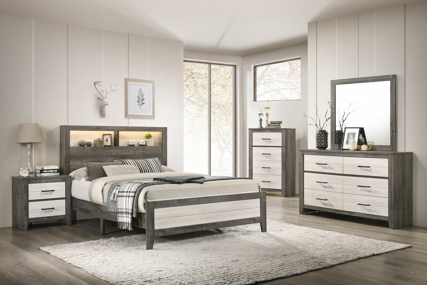 Rhett Wooden Queen Bed | Grey - Default - beds