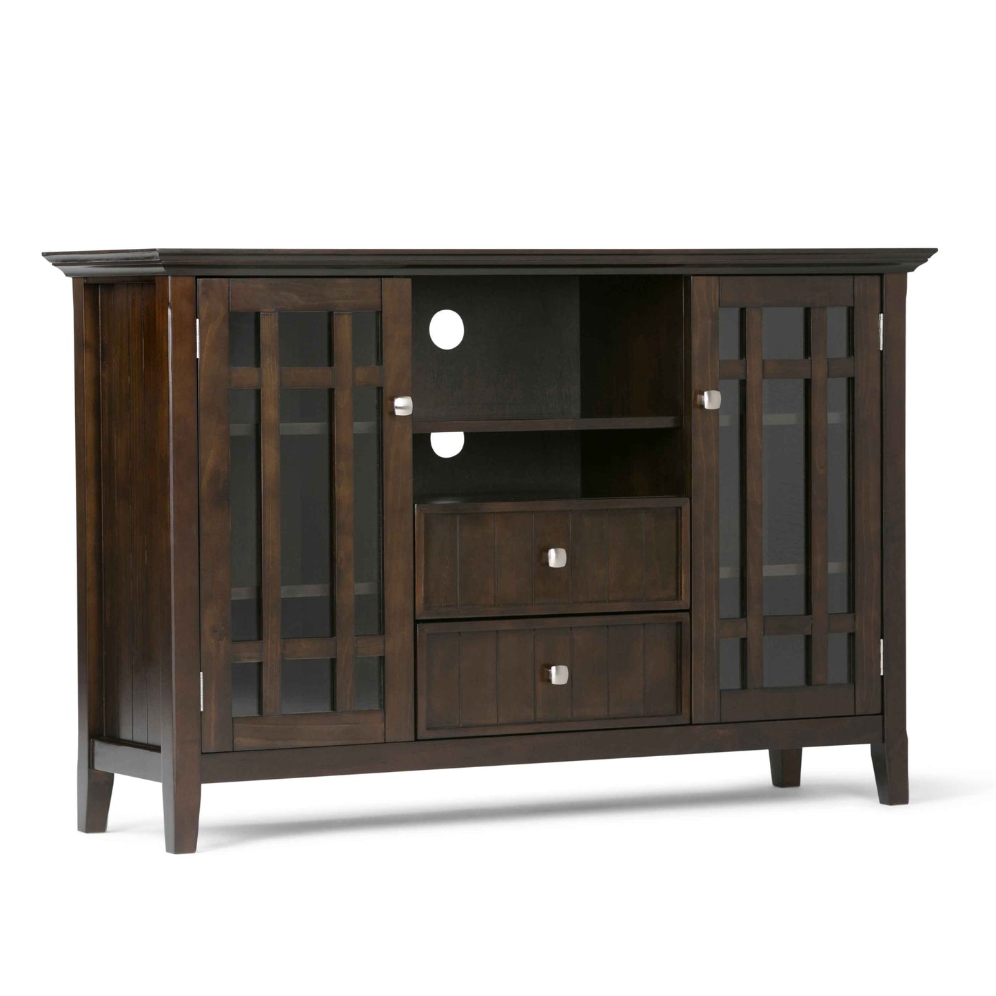 Bedford Tall TV Media Stand | Dark Tobacco Brown - Default - tv console