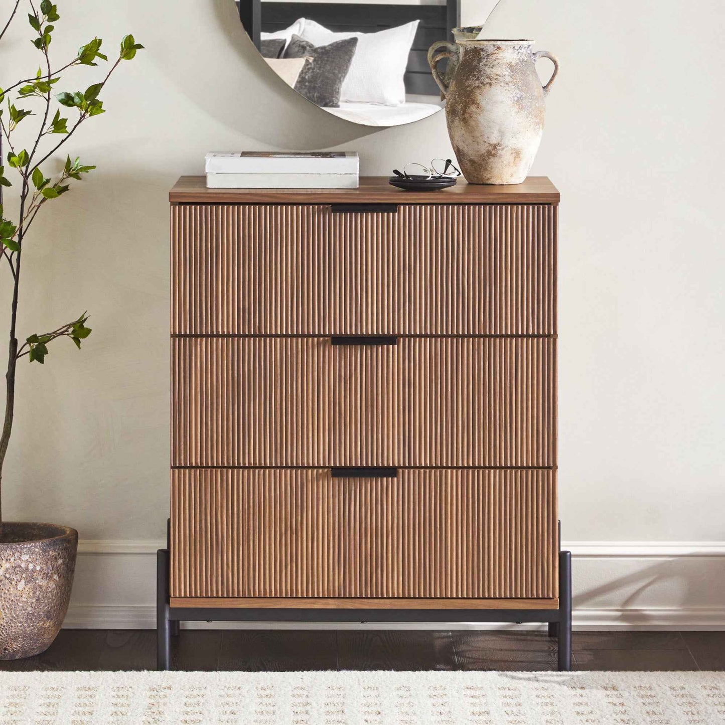Antina Mid-Century 3-Drawer Chest | Mocha - Default - dresser