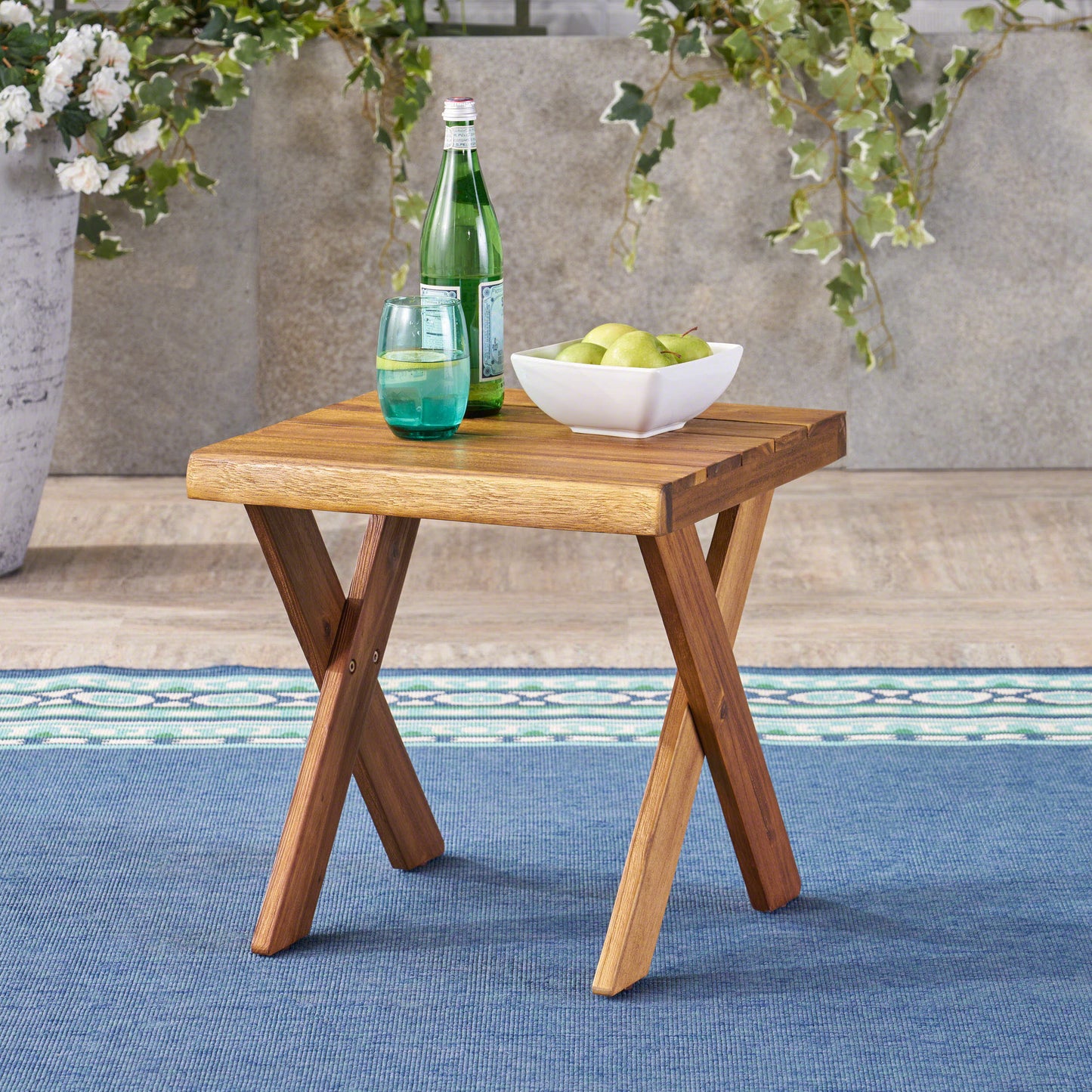 Xival Small Garden Side Table | Brown - Default - garden furnishing