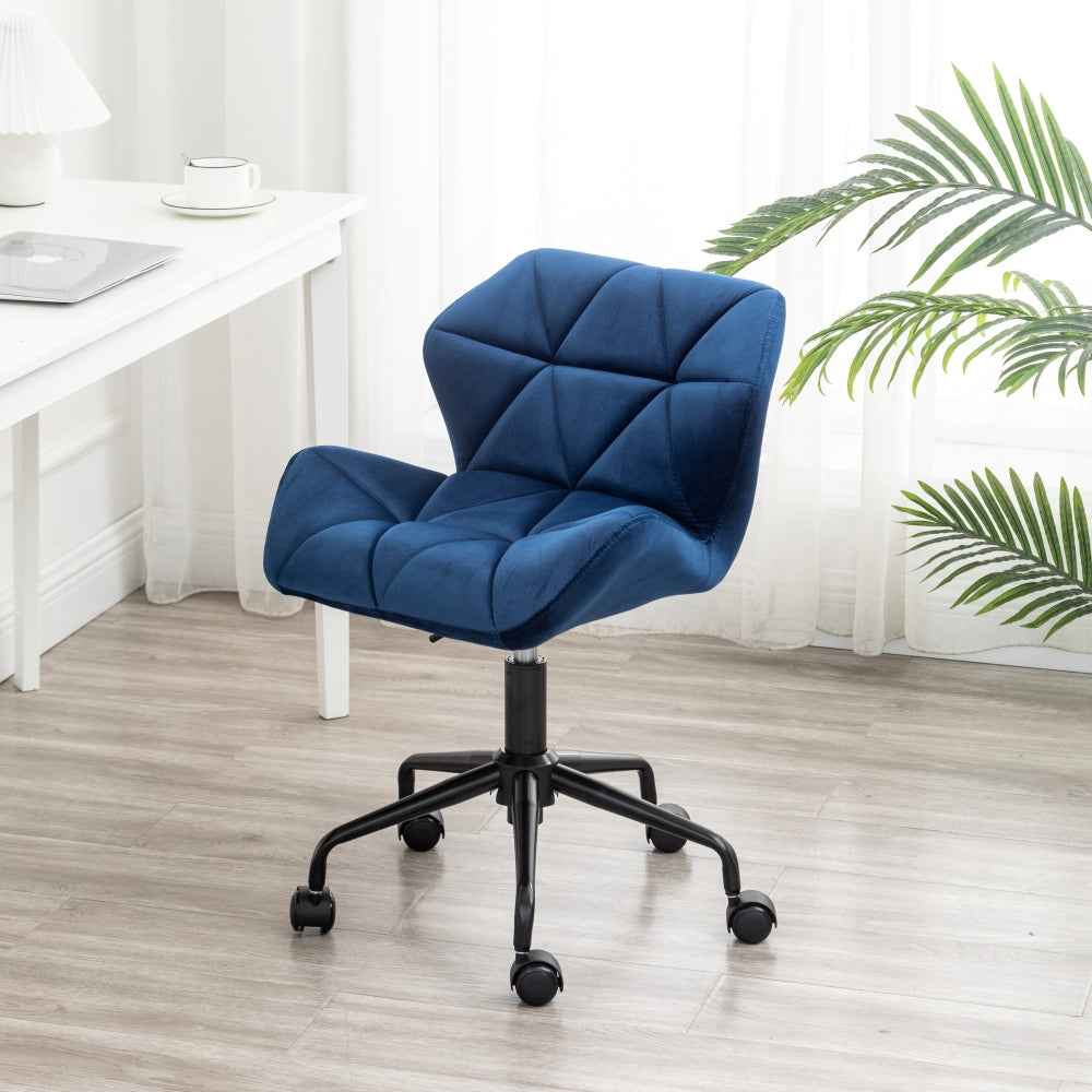 Eldon Diamond Tufted Office Chair | Blue Velvet - - blue chair office