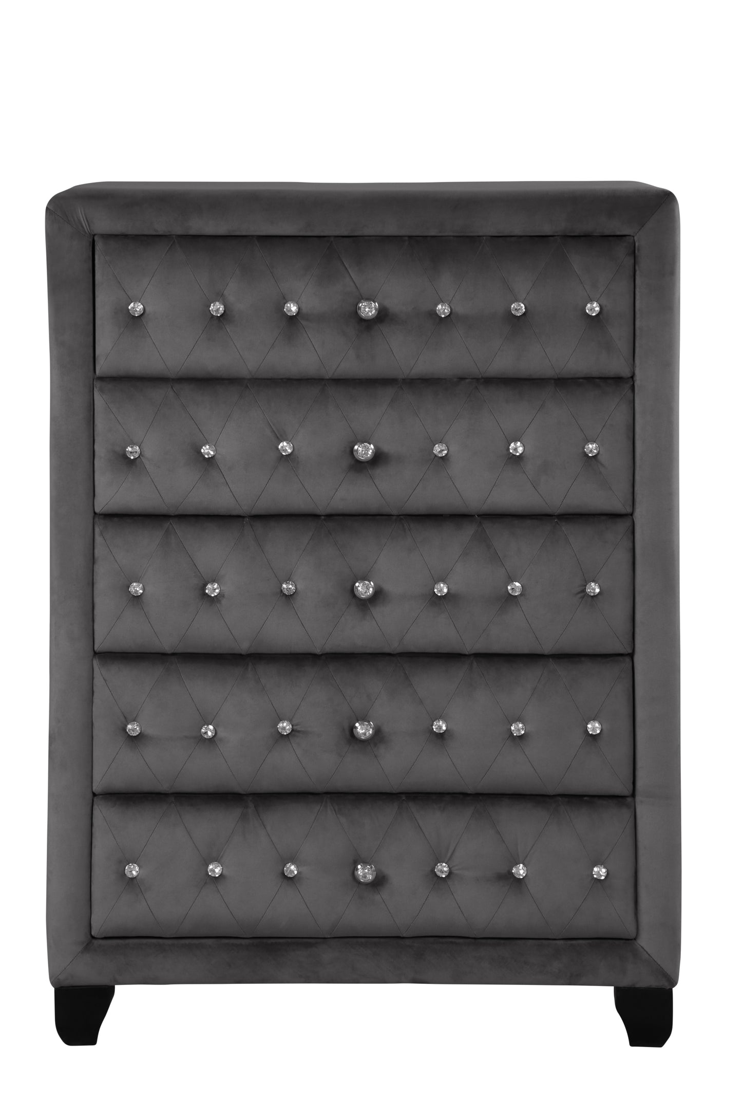 Sotasi Tufted Velvet Chest | Grey - Default - dresser