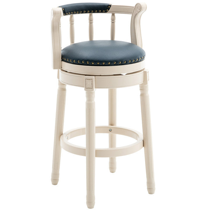 Zosid Farmhouse Bar Stool | 1 Piece | White & Blue - Default - bar stools