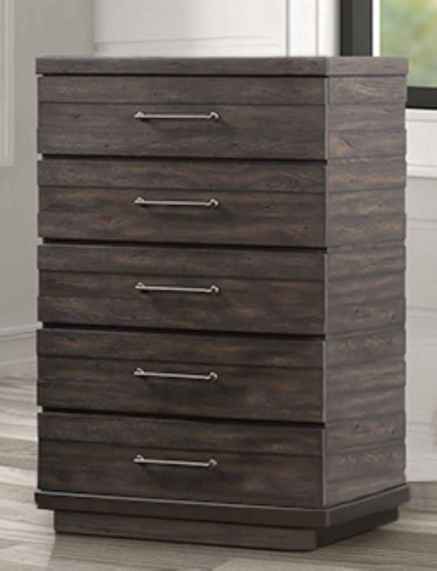 Aperceo Industrial Farmhouse Chest Cabinet | Dark Brown - Default - dresser