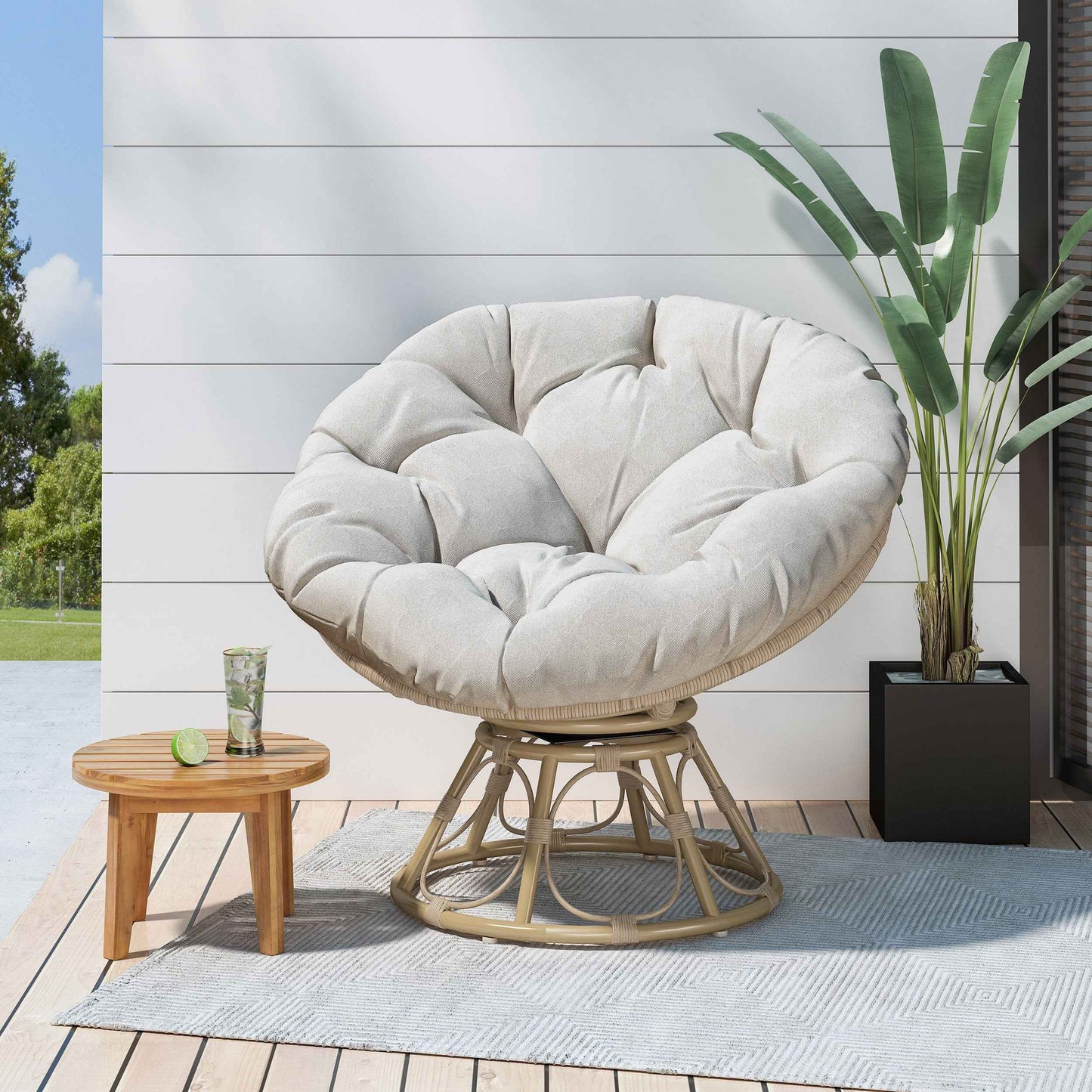 Bethel Outdoor Lounge Chair | Beige - Default - garden furnishing