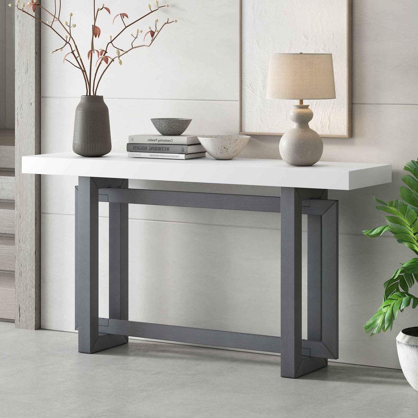 Hasaras Console Table | White & Grey - Default - tables