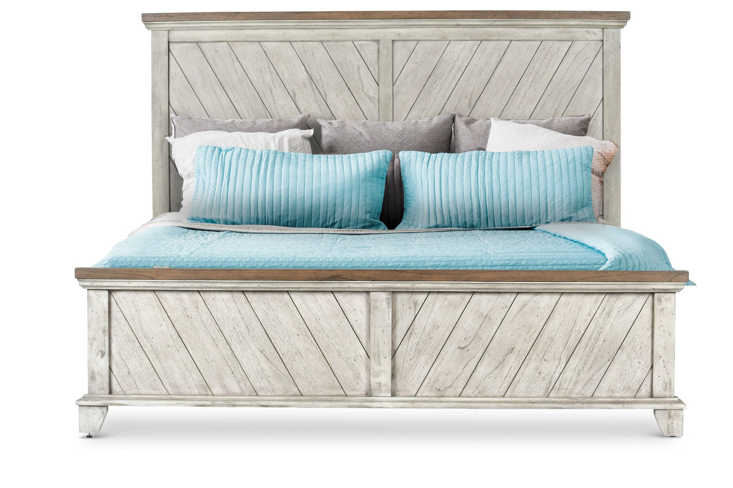 Thamuk Rustic King Bed Frame | Whitewashed Gray - Default - beds