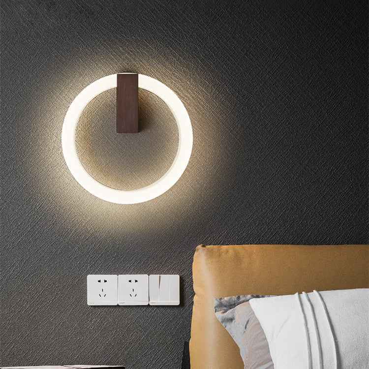 Sione Circle Wall Light - Coffee - brown flush-mount gold Wall Light
