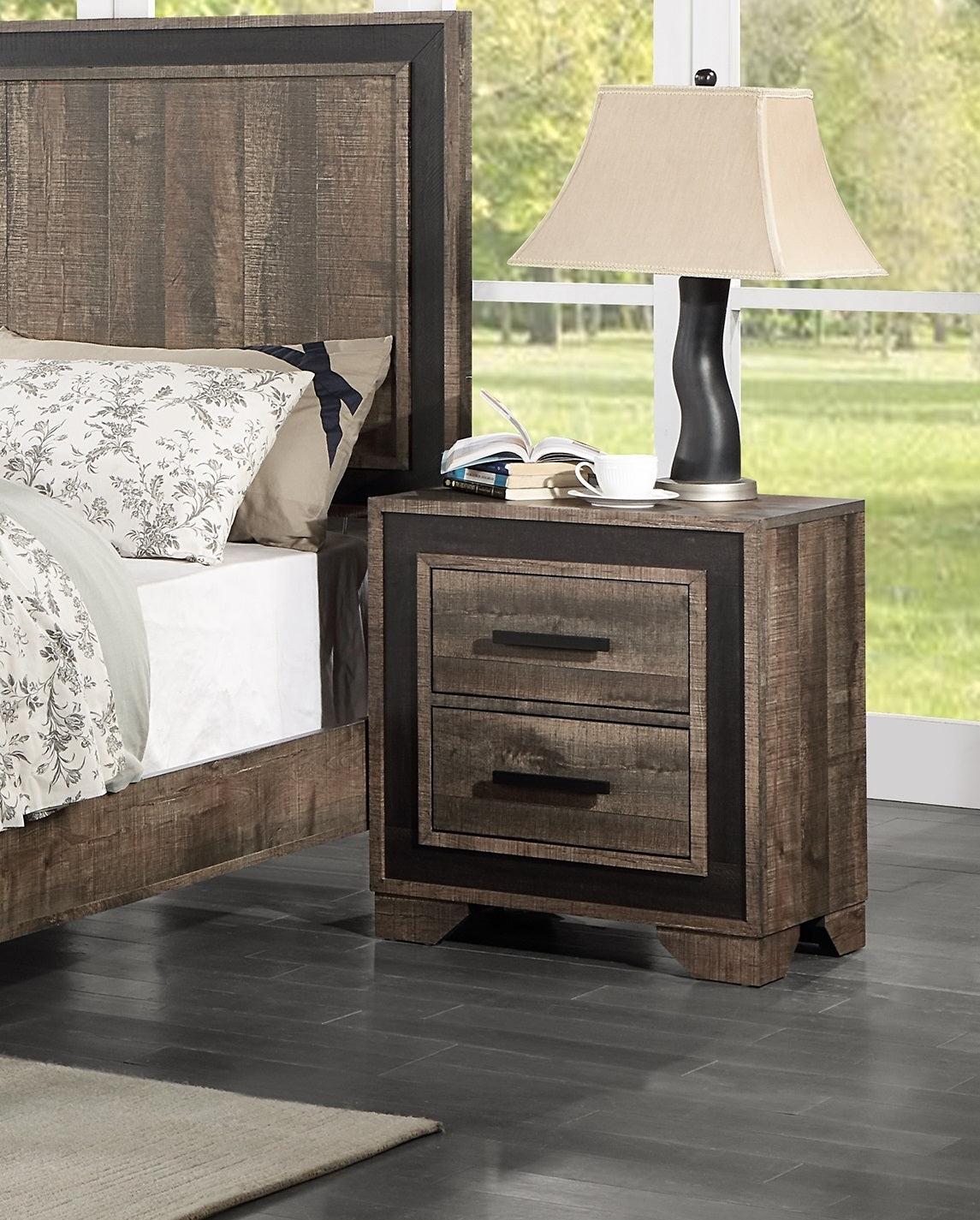 Mehron Rustic Nightstand | Old Oak - Default - nightstand