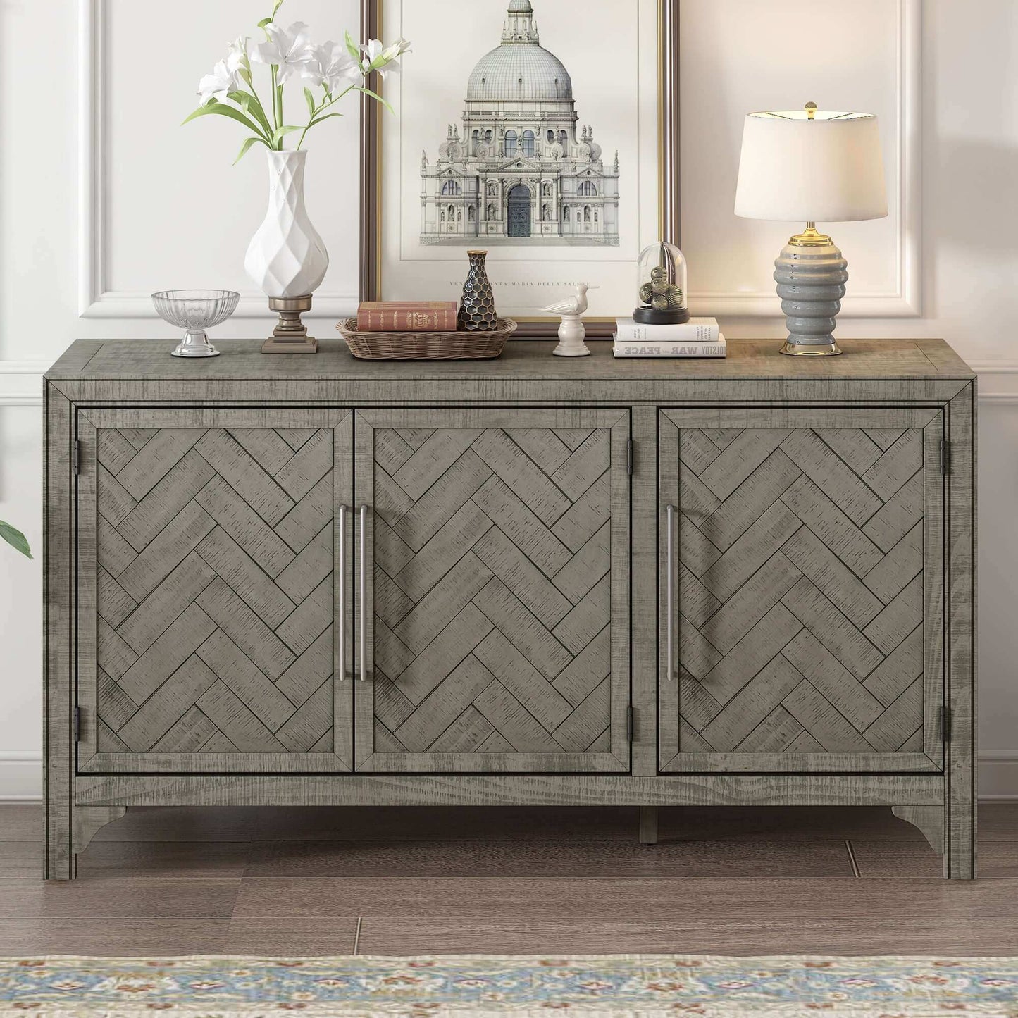 Navivo Storage Cabinet | Grey Oak - Default - cabinet grey grey oak Wood