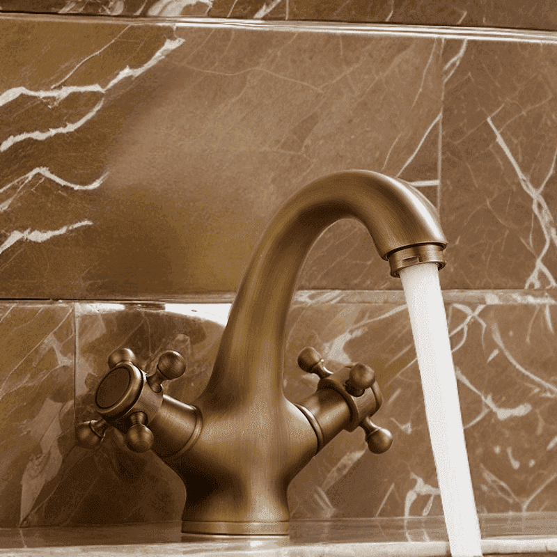 Vitageen Center Set Bathroom Faucet - Brushed Copper - bronze brushed copper center set vintage