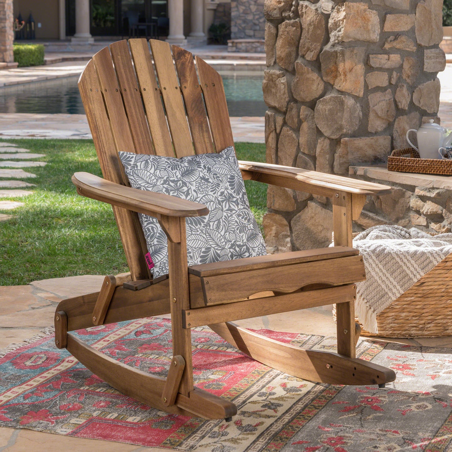 Netuta Garden Rocking Chair | Brown - Default - garden furnishing