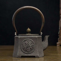 Old handmade iron pot - Style A Grey Iron - grey iron metal teapot
