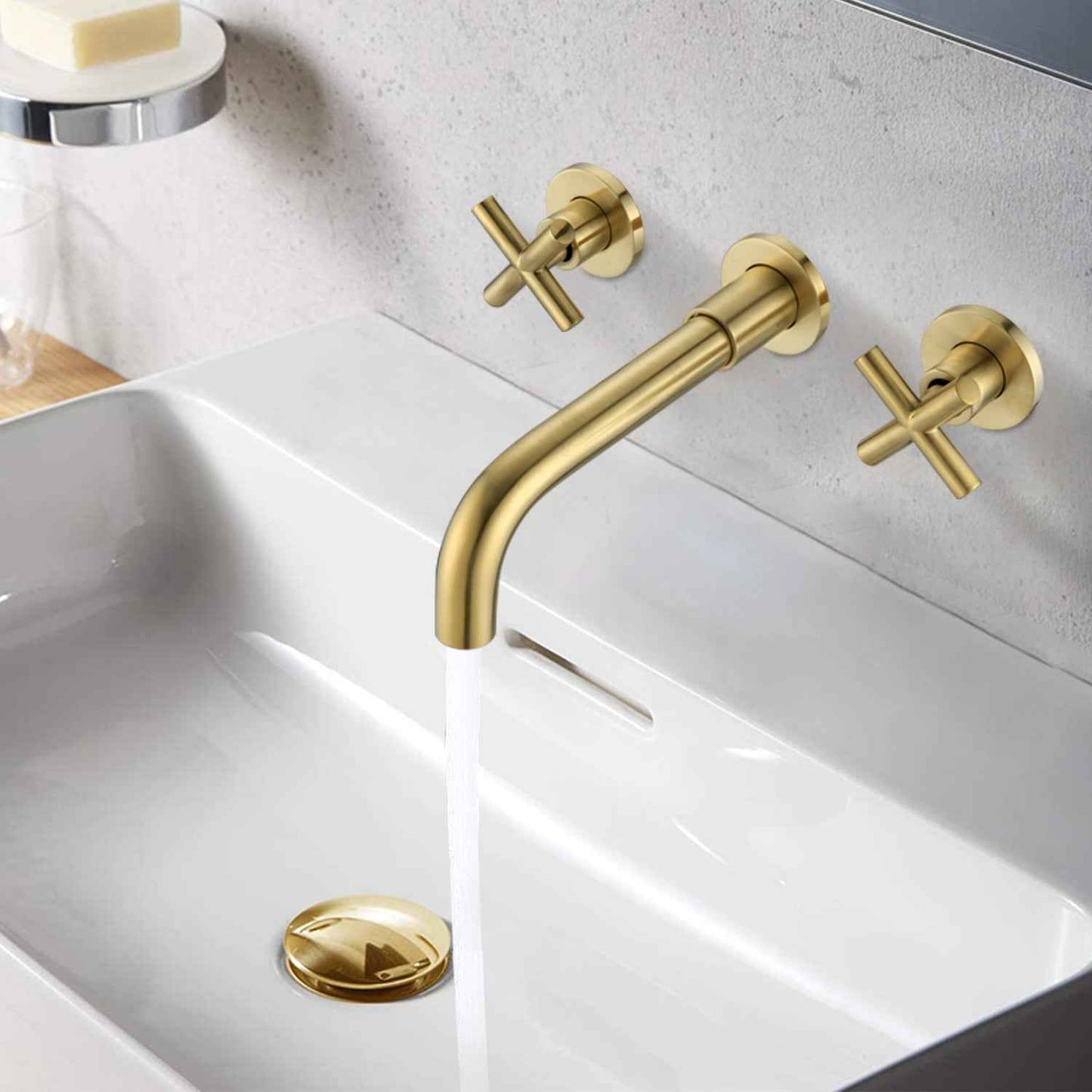 Forshi Wall Mounted Bathroom Faucet | Gold - Default - bathroom faucets
