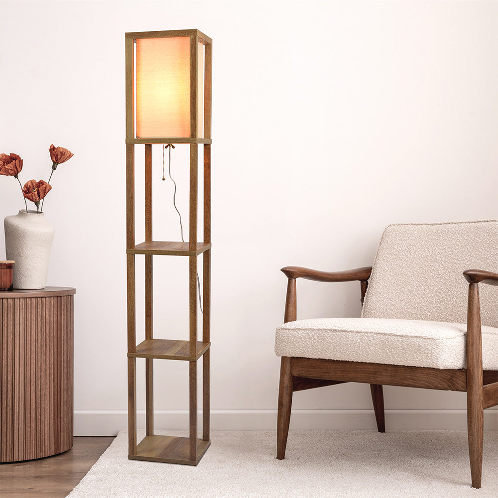 Smannes Floor Lamp | Natural Wood - Default - floor lamps