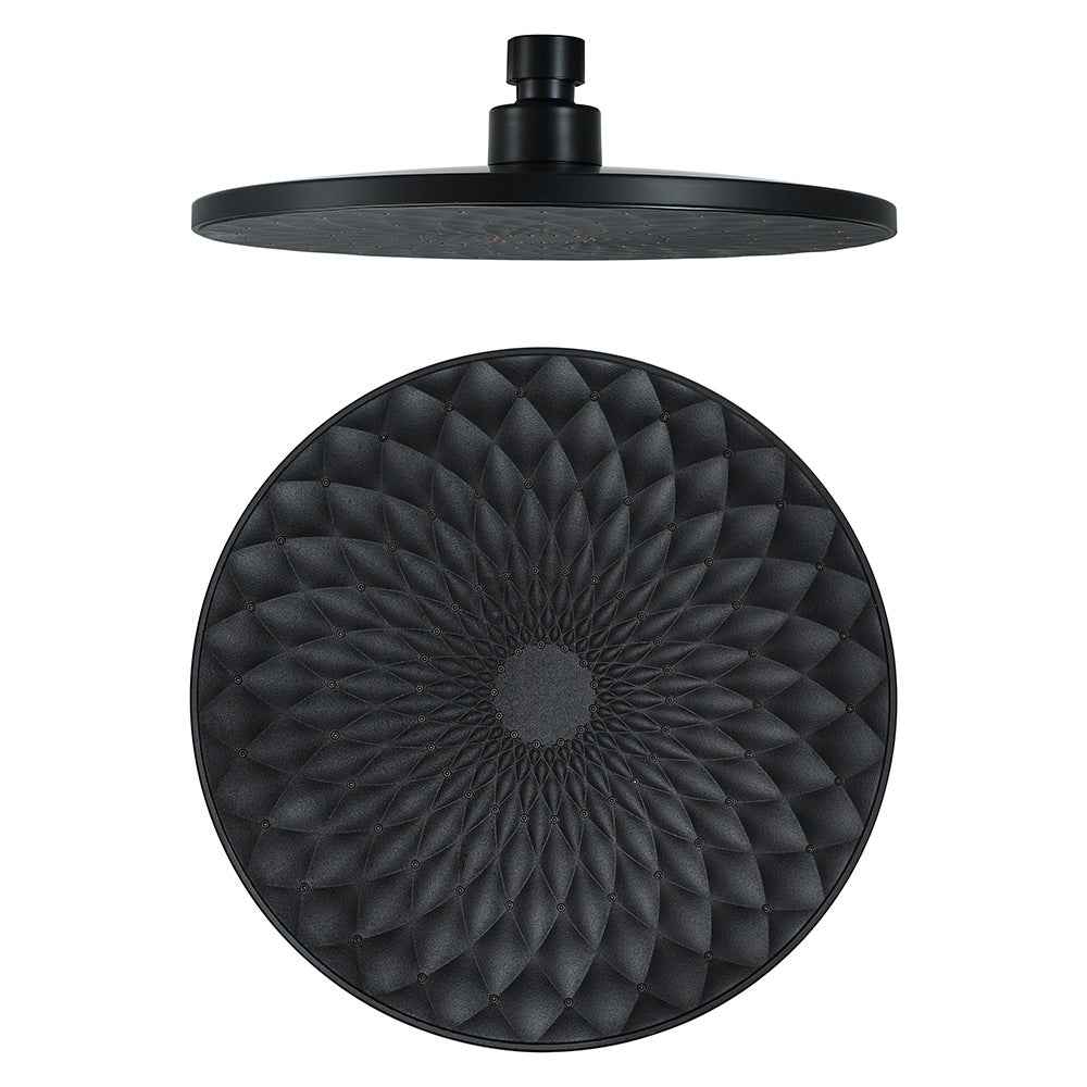 Black ABS Round Shower Head - Black - black Body Wash