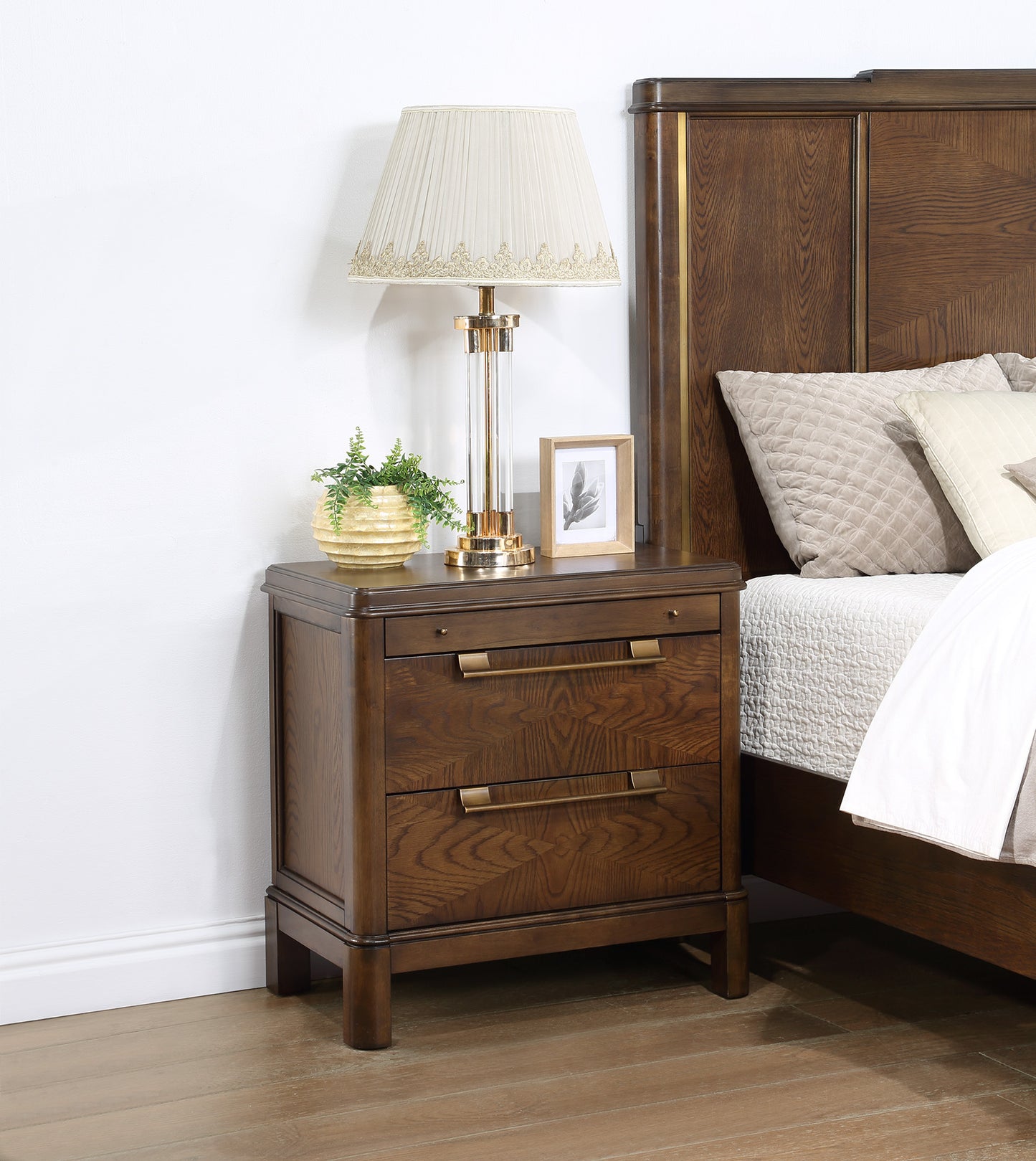 Millan Wooden Nightstand | Dark Brown - Default - nightstand