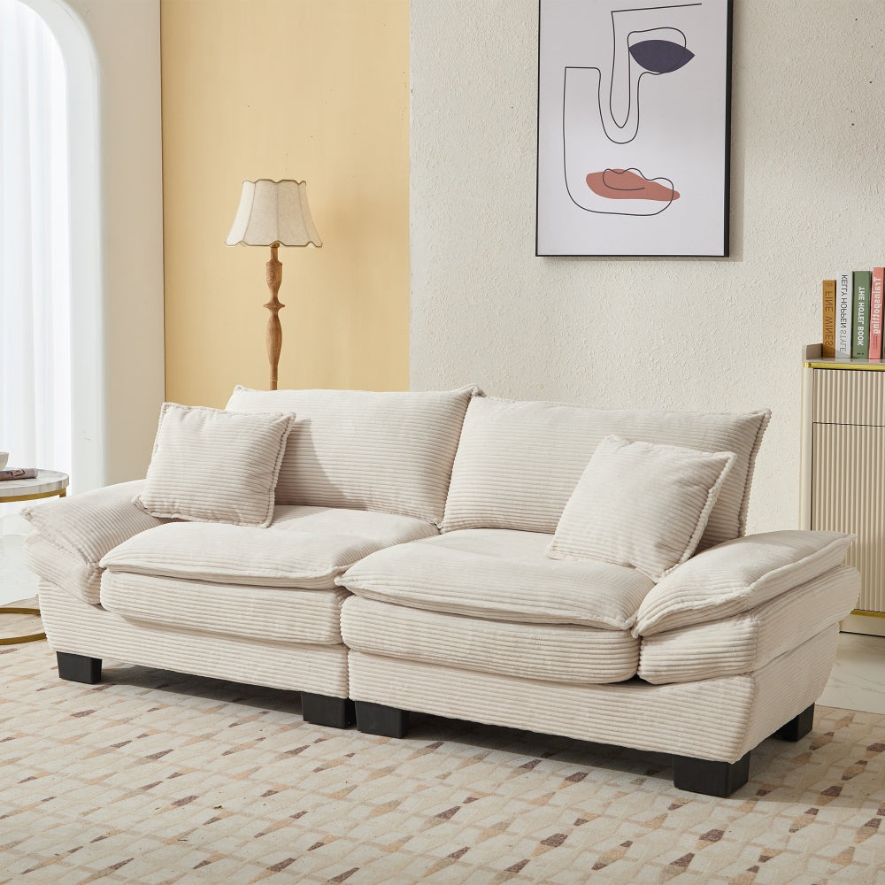 Portsmen Sleeper Sofa | Beige Corduroy - - sofa
