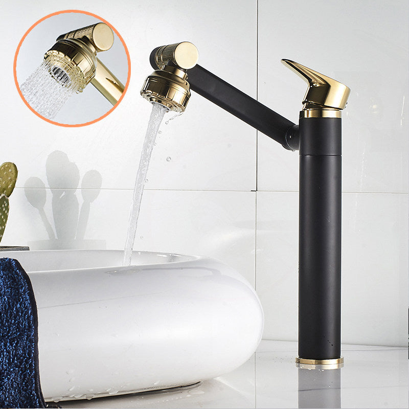 Vure Single-Handle Bathroom Faucet - Black Gold Tall Profile - black gold gold long low profile short silver single handle tall profile white white gold