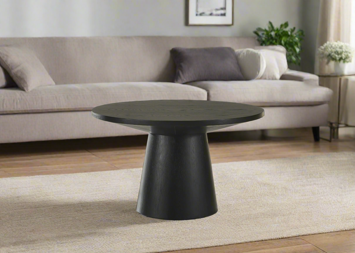 Jasper 29' Round Coffee Table | Ebony Black - - tables
