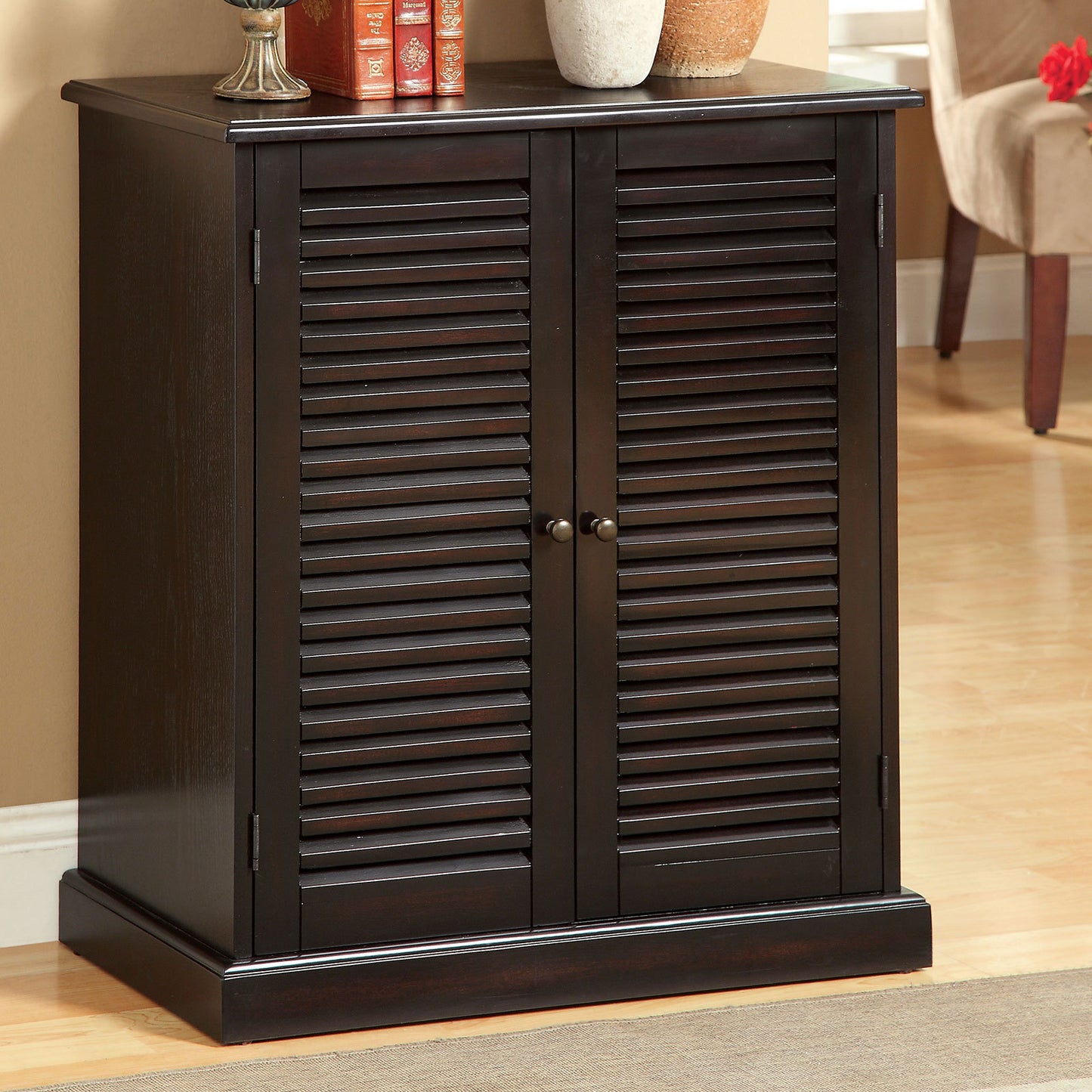 Zoroti Transitional Shoe Cabinet | Espresso Brown - - brown cabinet wood