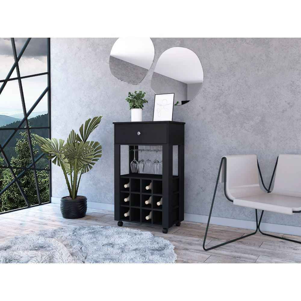 Ambler Wine Cabinet | Black Wengue - - black cabinet wood