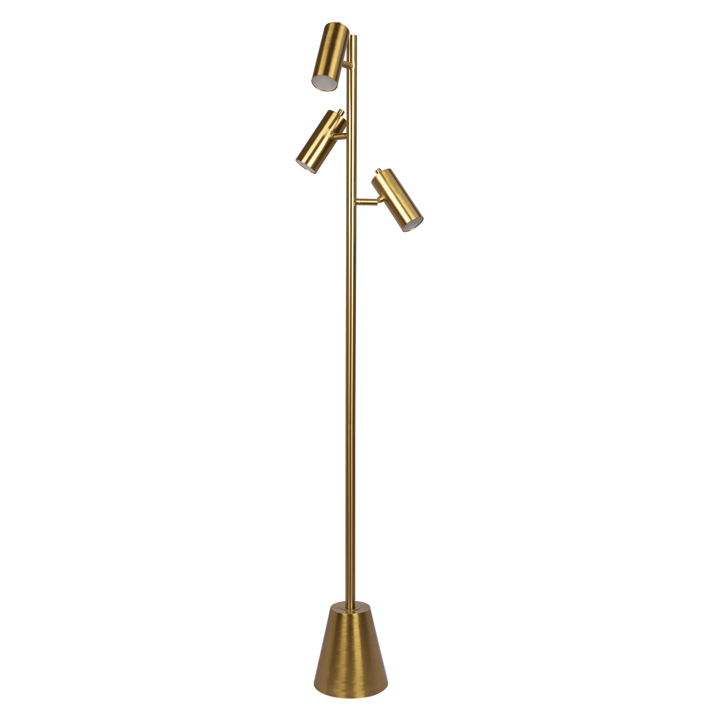 Lumina Triple Spot Floor Lamp | Rotary Switch | Gold - Default - floor lamps