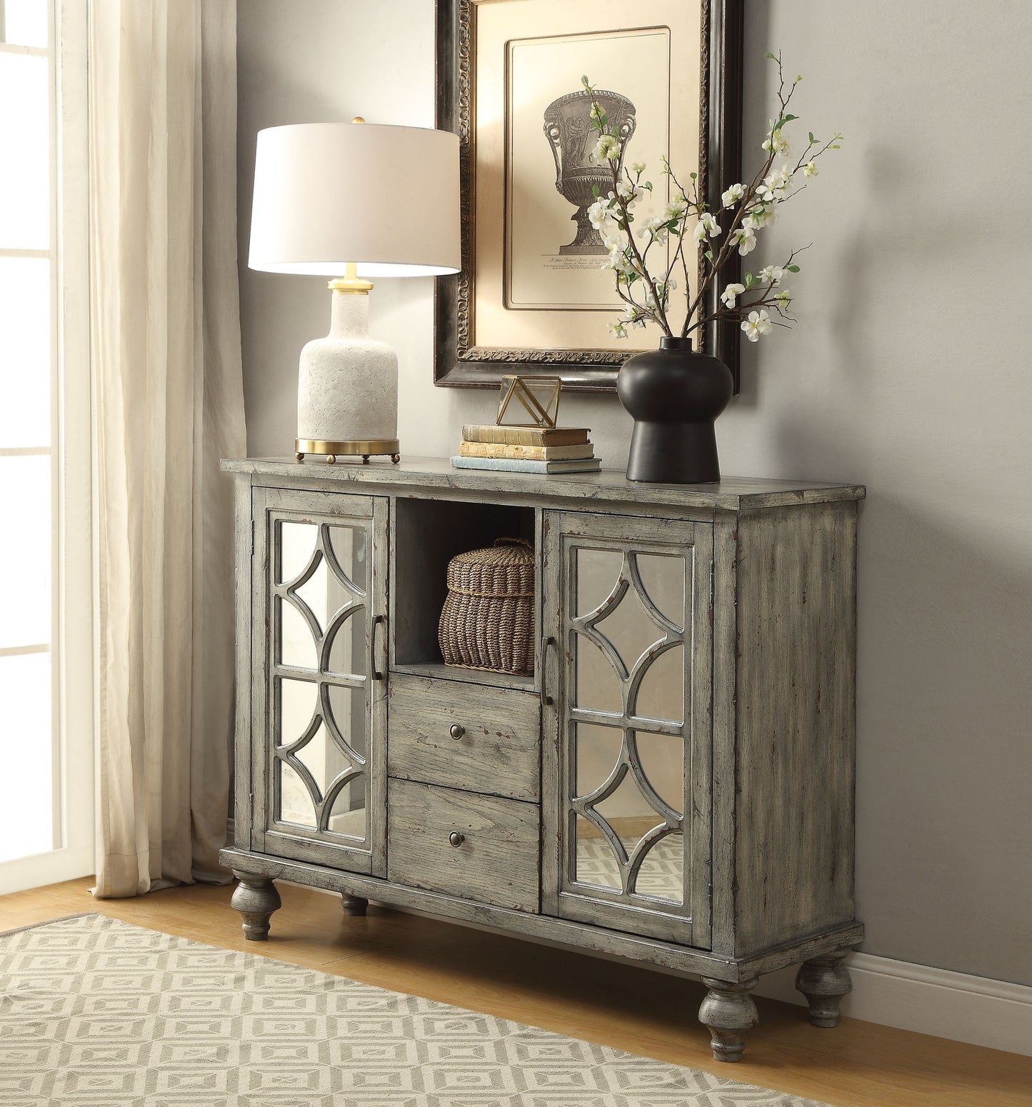 Velika Console Cabinet | Weathered Gray - Default - cabinet