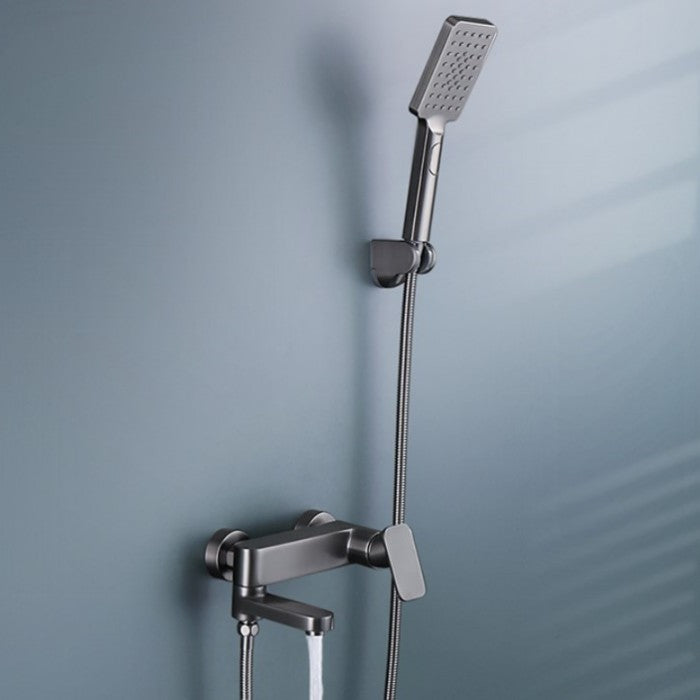 Neva Shower Faucet Set - Fixed Seat Gun Grey - black gold grey shower set