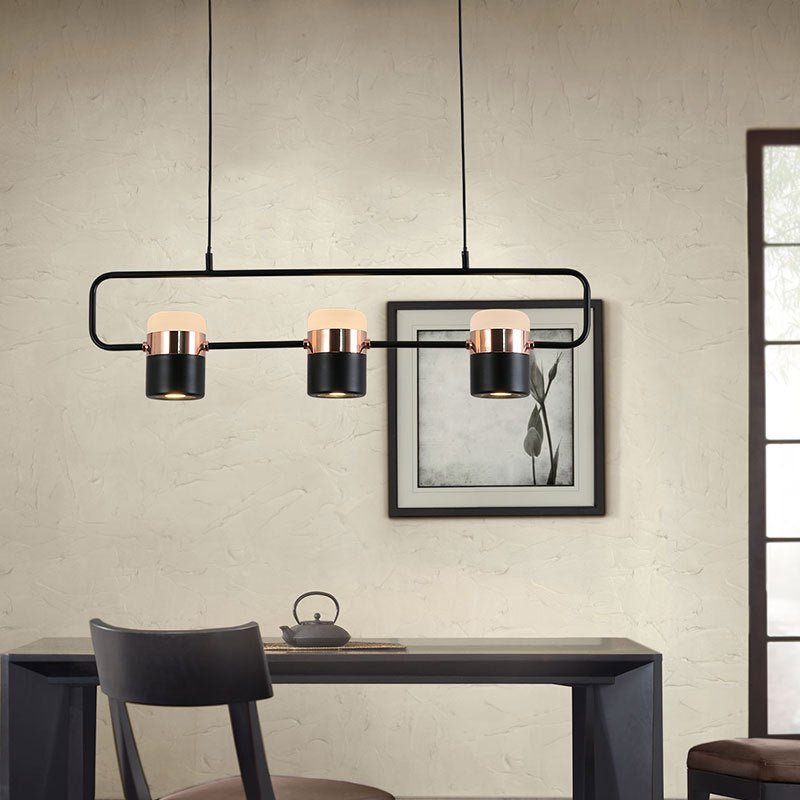 Kutu Chandelier Light Fixture - Rose Gold 3 Heads - black Chandelier Pendant rose gold