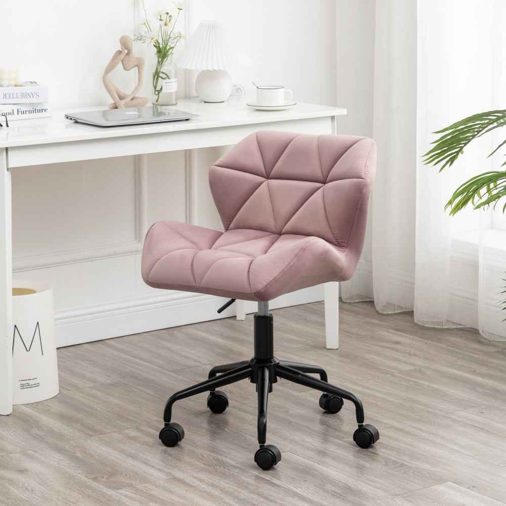 Eldon Diamond Tufted Office Chair | Puce Velvet - - chair office puce