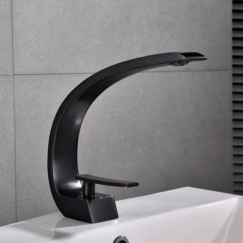 Jin Single-Handle Bathroom Faucet - Black - black brushed silver chrome gold orange silver single handle white